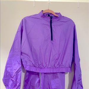 FASHION NOVA Reflector Crop wind breaker set